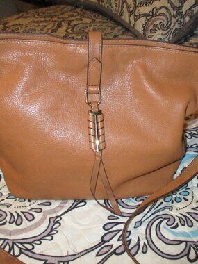 COVET Crossbody Bag Genuine Leather Bucket – Cognac Tan  - Stella & Dot